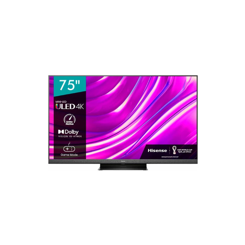 Телевизор QLED Hisense 75 75U8HQ черный 4K Ultra HD 120Hz DVB-T DVB-T2 DVB-C DVB-S DVB-S2 WiFi Smart TV 15780000₽
