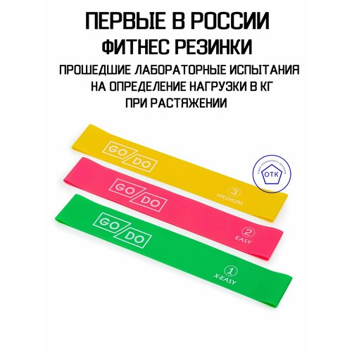 Фитнес резинки силового диапазона 4-6-10 кг / Резинки для фитнеса 30х5 см