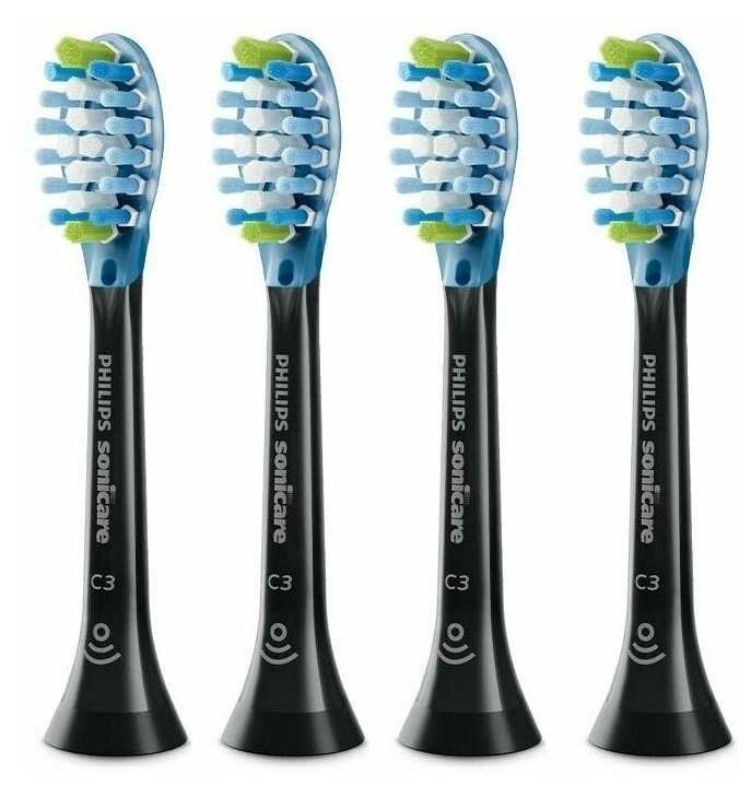 PHILIPS Набор насадок Philips Sonicare C3 Premium Plaque Defence HX9044/33, чёрный, 4 шт