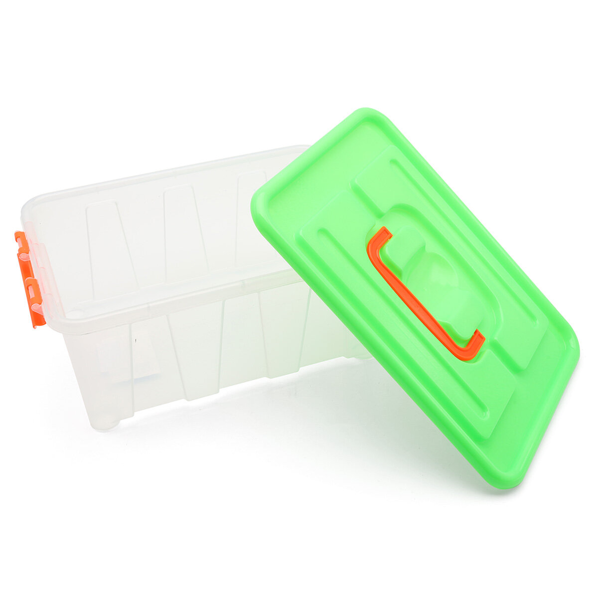 Контейнер для хранения пластмассовый с крышкой и ручками 4л, 285*190*120 мм (светло-зеленый) - фотография № 2