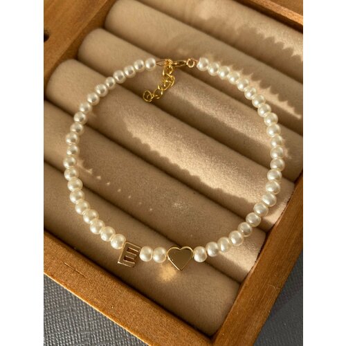 фото Браслет el tro, жемчуг имитация, размер 18.5 см, диаметр 6 см, золотой, белый