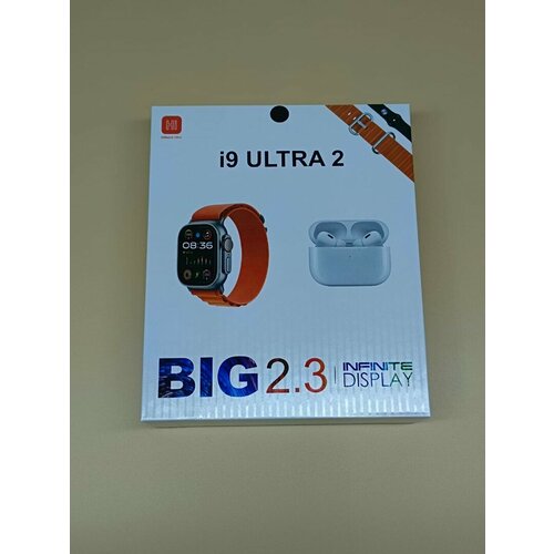 Ультра умные часы I9 Ultra Smart Watch с беспроводными наушниками Big 23 черный 199000₽