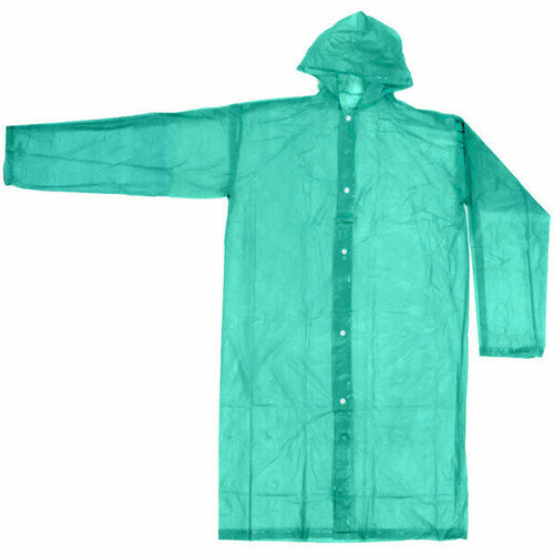 Дождевик-плащ 100 Мкрн 115см Тайфун с капюшоном и завязками на кнопках синий Добросад 529₽