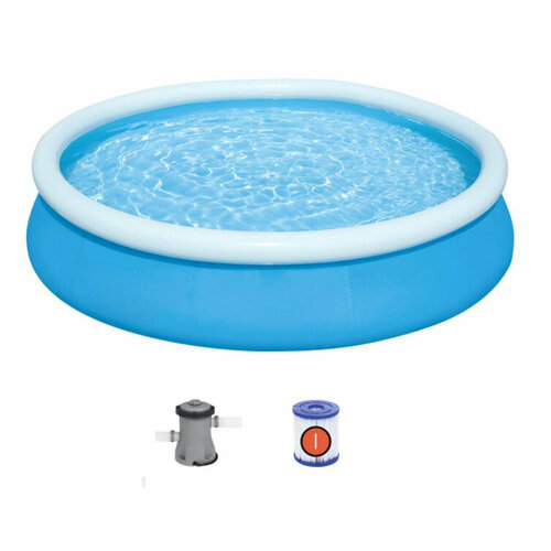 Бассейн с надувным бортом и фильтр-насосом 366х76см 5377 л 15088₽