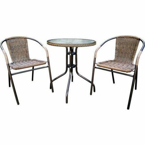 Стул Garden Story к набору Марсель с оплеткой каркас черный сиденье желто-черное 3835₽