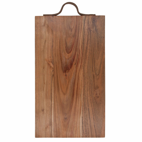 Доска разделочная из дерева акации прямоугольная с кожаной ручкой Borghouse, размером 35х20 см