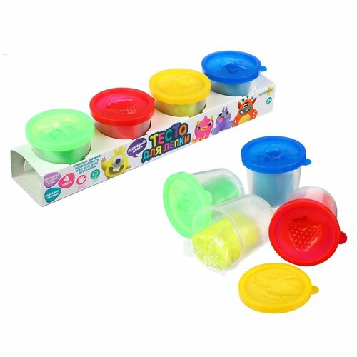 Тесто для лепки Монстрики 50 г 4 цвета 265х55х55 см 361₽