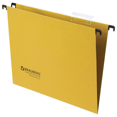 Подвесная папка Brauberg , А4, картон, 230 г/м2, 10 шт/уп, желтая