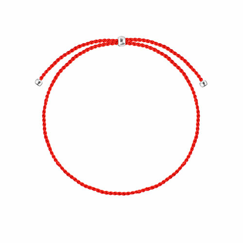 Браслет-нить WANNA?BE!, серебристый, красный