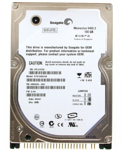 Жесткий диск Seagate ST9100824A 100Gb 5400 IDE 2,5" HDD