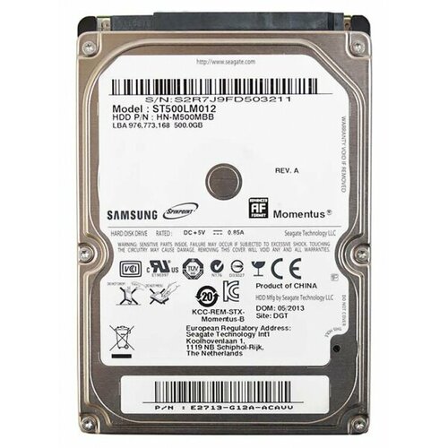 Жесткий диск Seagate HN-M500MBB 500Gb 5400 SATAII 25 HDD 6170₽