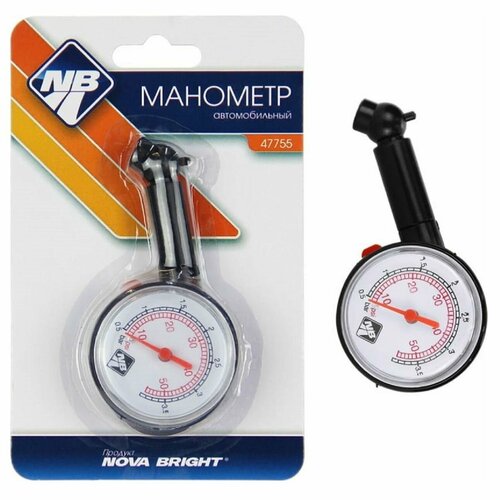 Манометр шинный NOVA BRIGHT 47755 в блистере до 35 атм 439₽
