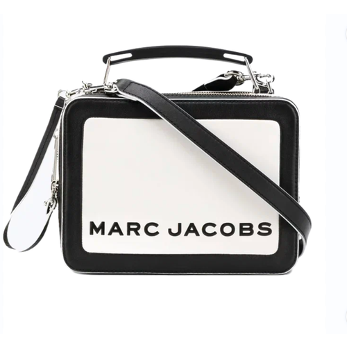 Сумка MARC JACOBS 100013, фактура гладкая, черно-белый бежевая сумка the leather mini bucket marc jacobs