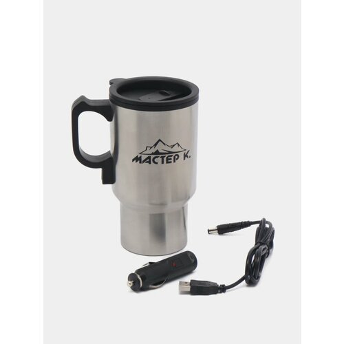 Термокружка Мастер К 450 мл автомобильная от прикуривателя 12 х 17 см хромированная 1599₽