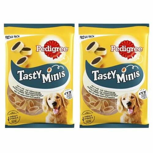 Лакомство для взрослых собак Pedigree Tasty Minis, ароматные кусочки с говядиной, (2шт по 140г)