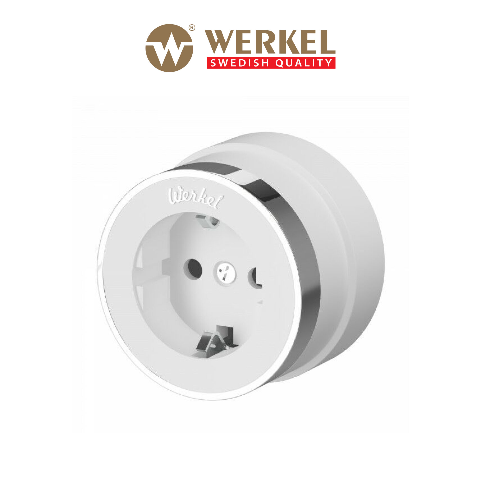 Розетка с заземлением Werkel Vintage W5871050 белый матовый/хром IP20