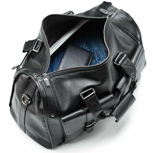 Сумка дорожная Кожинка, 23х30х50 см, ручная кладь, черный