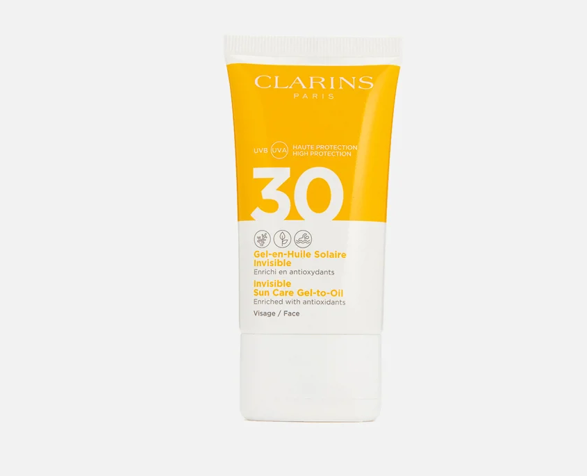 Солнцезащитный гель для лица SPF 30 CLARINS gel-en-huile solaire invisible visage 50 мл