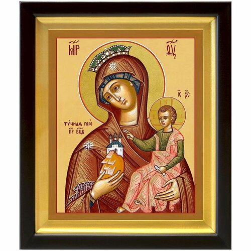 Икона Божией Матери Тучная Гора, в деревянном киоте 19*22,5 см икона божией матери всецарица в деревянном киоте 19 22 5 см
