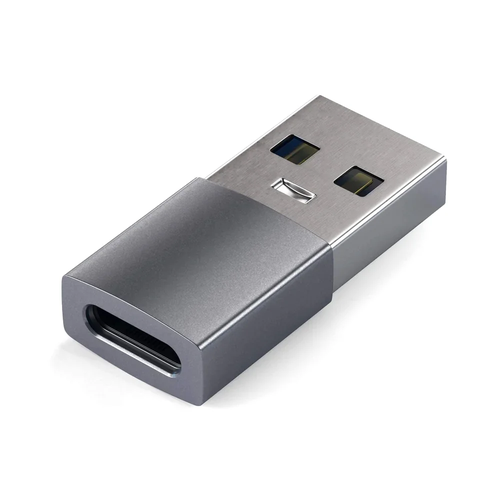 Satechi USB Type-A to Type-C space grey адаптер usb type-a to type-c адаптер satechi usb 3 0 type c to usb 3 0 type a space gray st tcuam