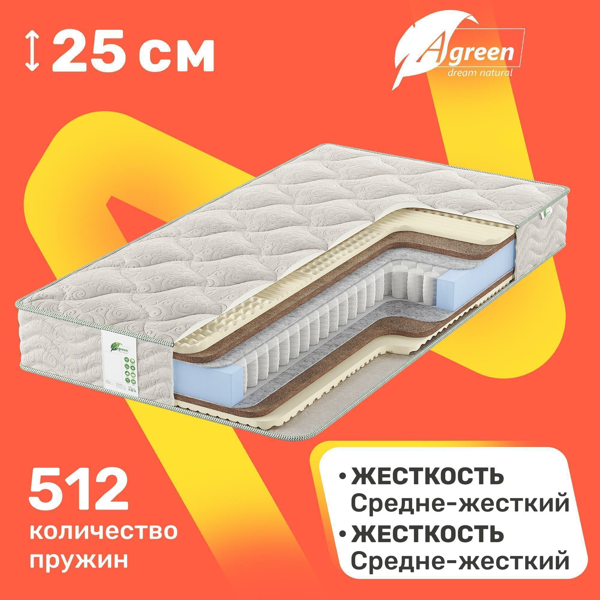 Матрас c независимыми пружинами Agreen Feel Mecca 60x120