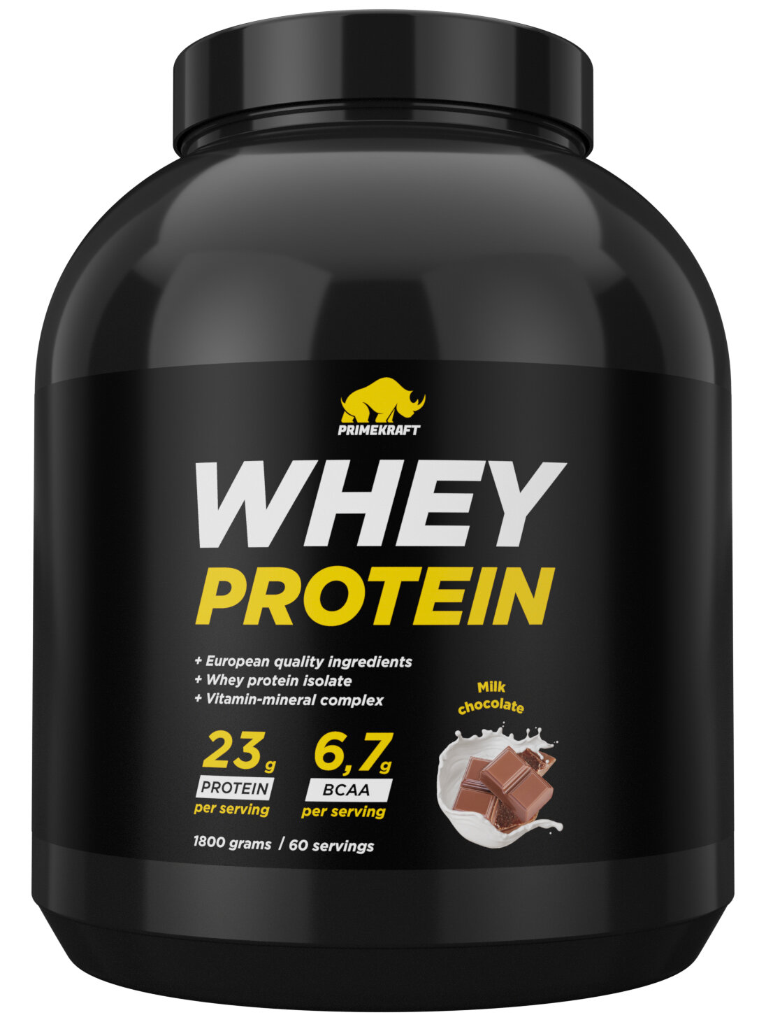 Сывороточный протеин Prime Kraft Whey Protein - 1800 грамм (молочный шоколад)