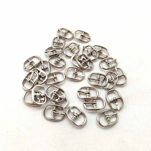 Пряжка для ремешка 8 мм 200 шт литая прочная никель 1620₽