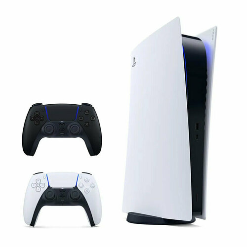 Игровая приставка Sony PlayStation 5 Slim Digital Edition без дисковода 1000 ГБ SSD без игр 2 геймпада Белыйчерный 70850₽