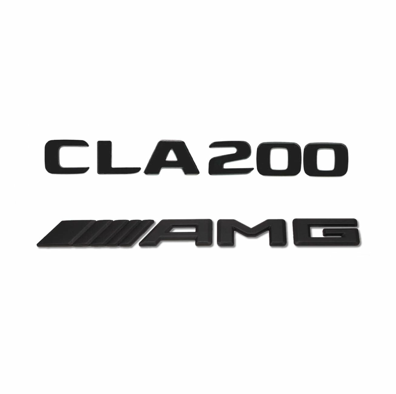 Комплект: шильдик на багажник для Mercedes CLA200 (новый шрифт 2017+) + AMG черный мат