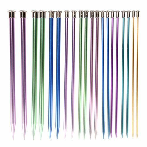 Набор спиц для вязания/ спицы вязальные металлические, длина 35 см