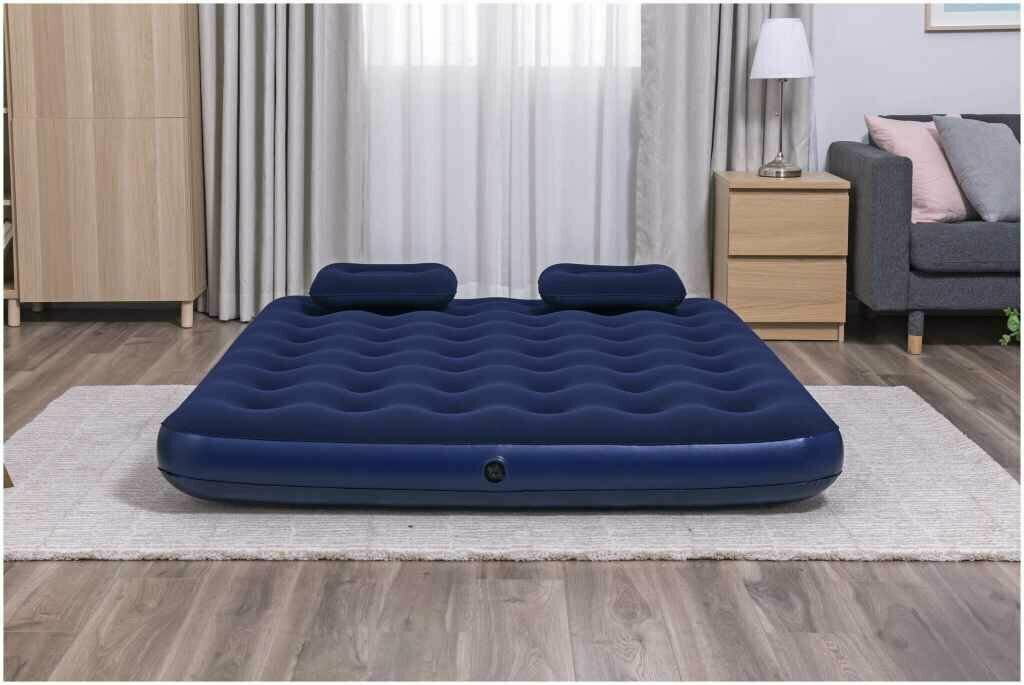 Матрас Bestvey Pavillo Airbed, с подушками, внешний насос, 203 x 152 x 22 см, синий