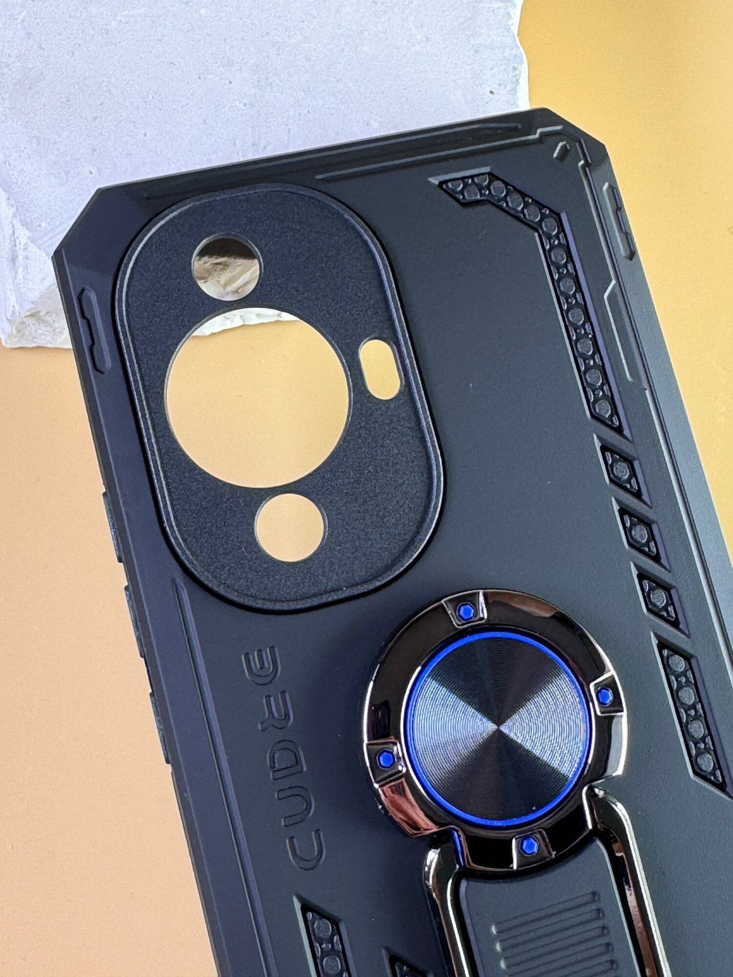 Чехол для Huawei Nova 11 / Nova 12S / Чехол Хуавей Нова 11/Нова 12С с защитой камеры, противоударный, ударопрочный, усиленный с кольцом, черный — фото 1