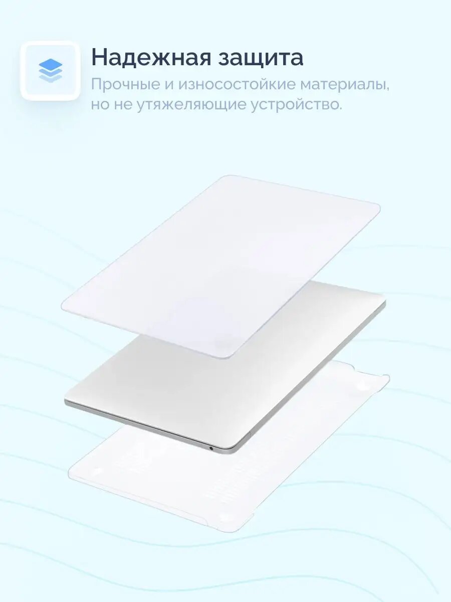 Чехол Macbook Air 13.6 (2024/2022) матовый прозрачный (A2681 M2/A3113 M3) — фото 1