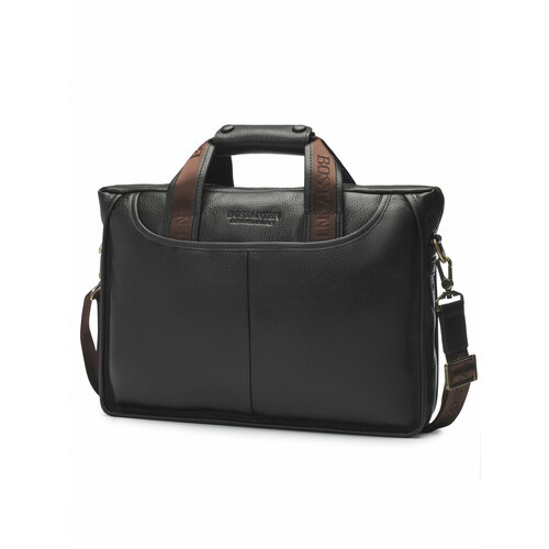 Портфель Bostanten, фактура зернистая, коричневый