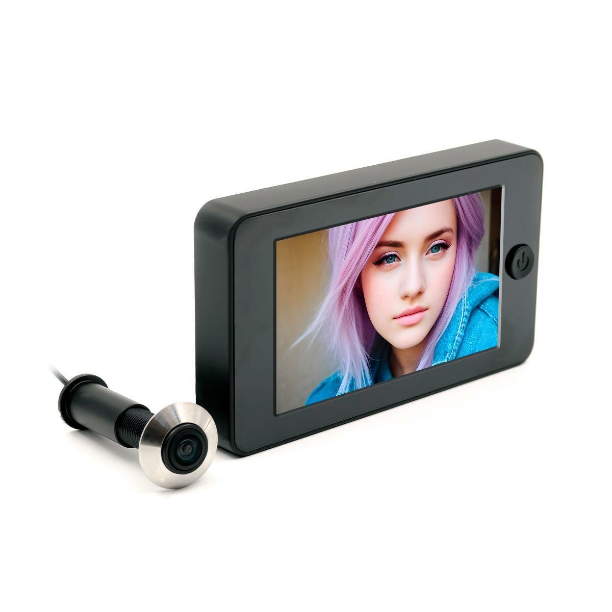 Видеоглазок для входной двери i Home GLAZ  B   W5710RU  в виде обычного с цветным монитором 4 3 дюйма и углом 160 град  Толщина двери  40   110 мм