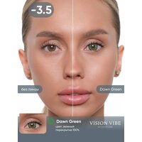 Цветные зеленые линзы Dawn Green -3.5