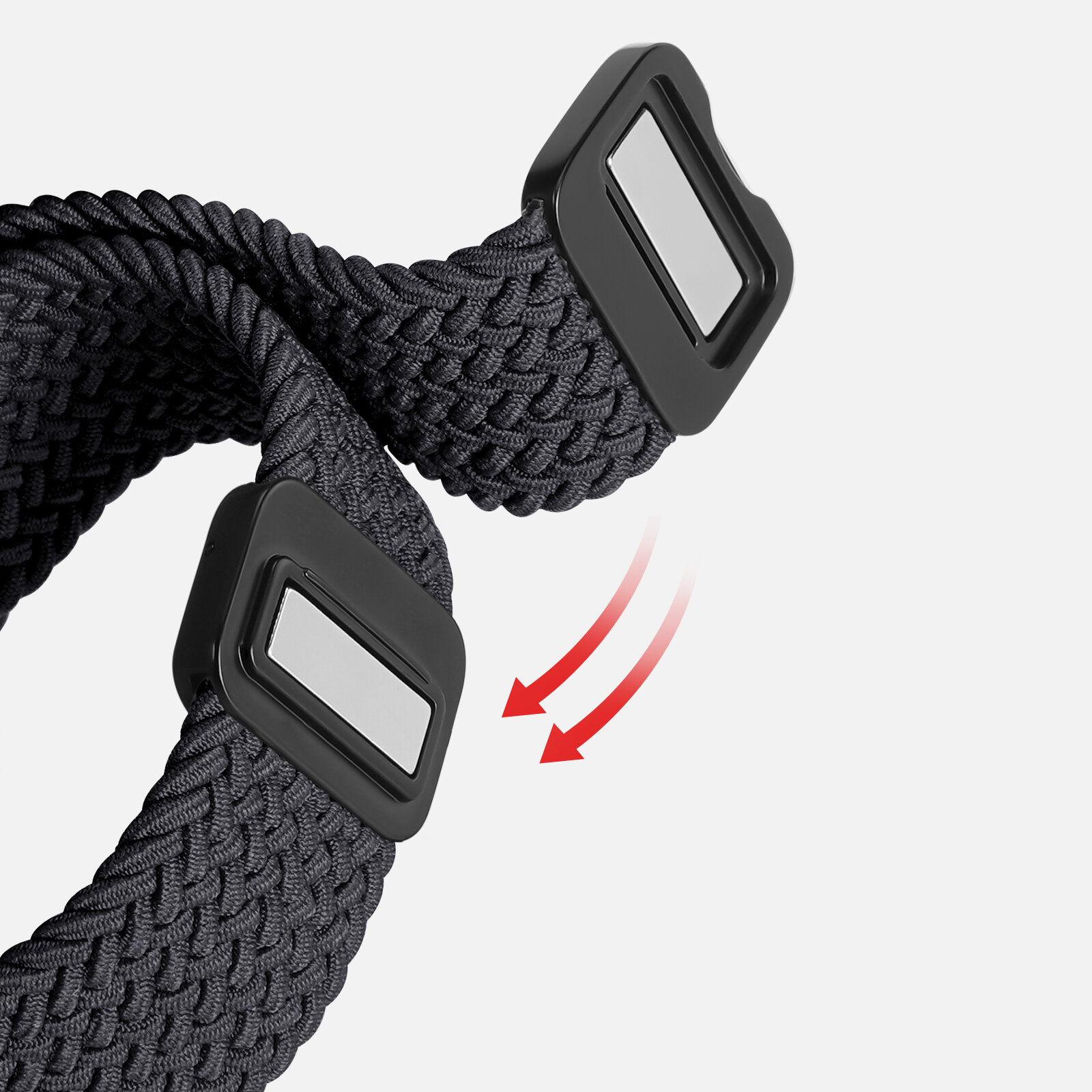 Эластичный ремешок черного цвета (Midnight) от Dux Ducis для смарт часов Apple Watch размером 42, 44, 45, 46, 49MM, серия Strap (Mixture Pro Series) — фото 1