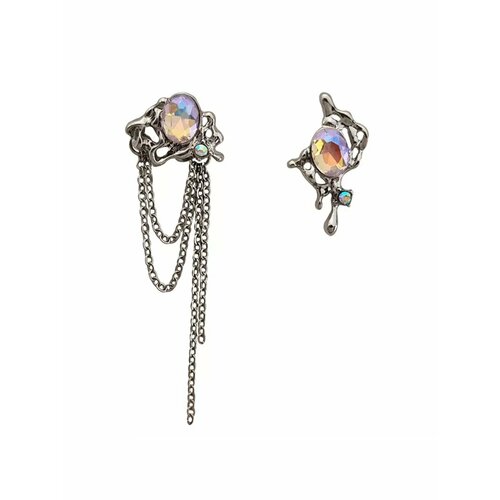 фото Серьги пусеты, эмаль, серебристый be self true jewel