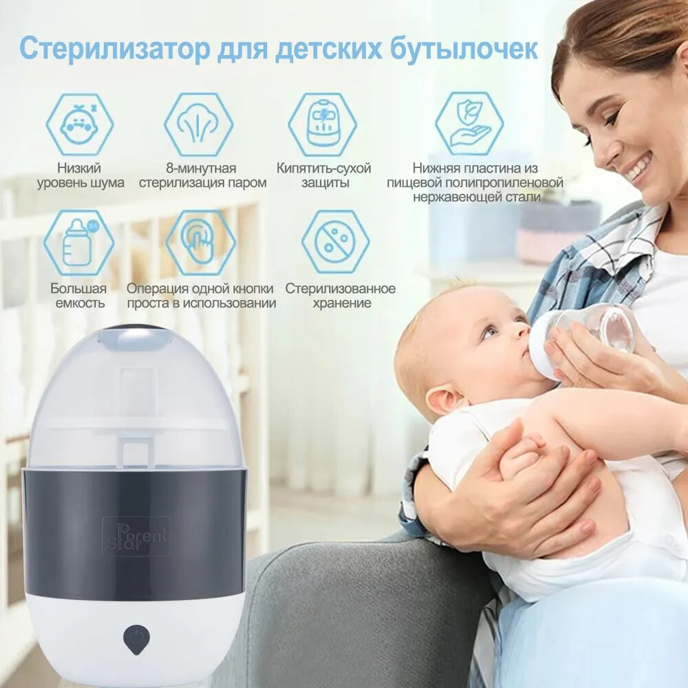 Изображение Подогреватель стерилизатор для бутылочек: Для новорожденных, безопасный и гигиенический