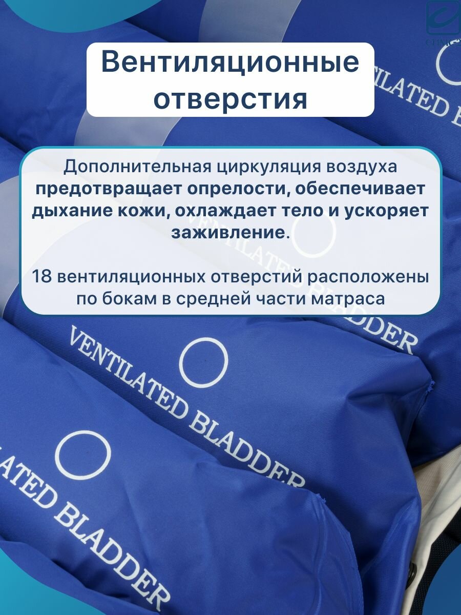 Изображение Противопролежневый матрас для лежачих больных с компрессором трубчатый 200х90 Barry Tube Standart (с вентиляцией) 240х97 см, антипролежневый матрац, надувной для пожилых людей