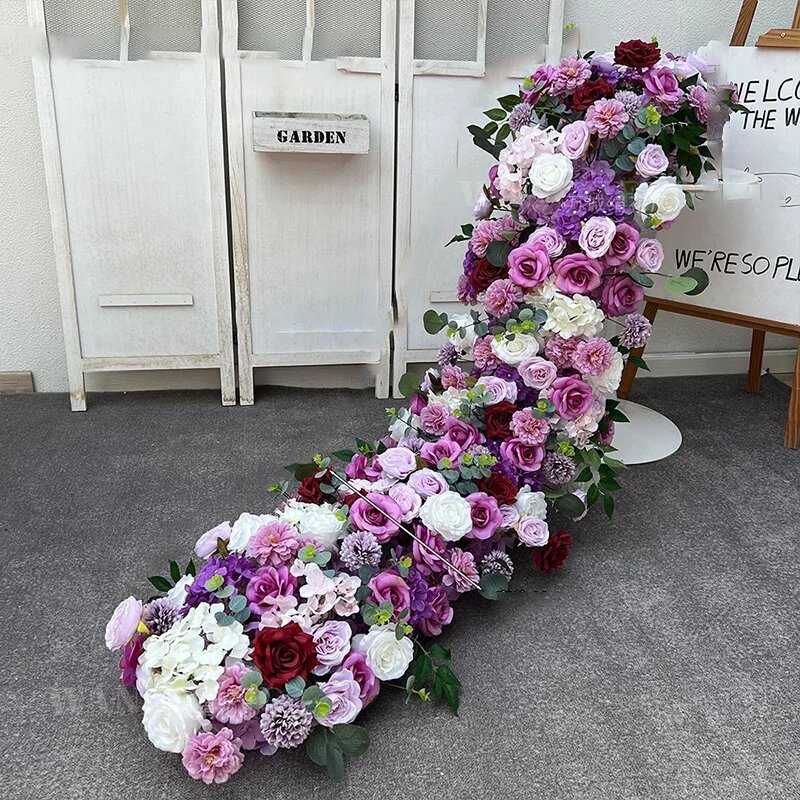 Искусственные розы из шелка для декора Сиреневый 100X35CM A6