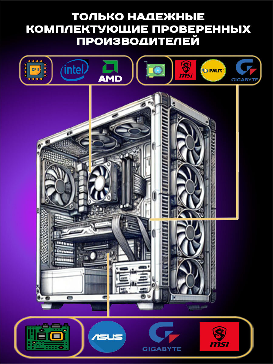 Картинки Игровой компьютер Onci Intel Core i5 14400F, DDR5 32GB, 1024GB SSD m.2, 8Gb RTX 5060, БП 650W, Windows 11