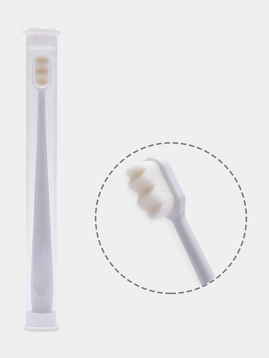 Мягкая зубная щётка с ультратонкой ребристой щетиной для чувствительных зубов и дёсен белая