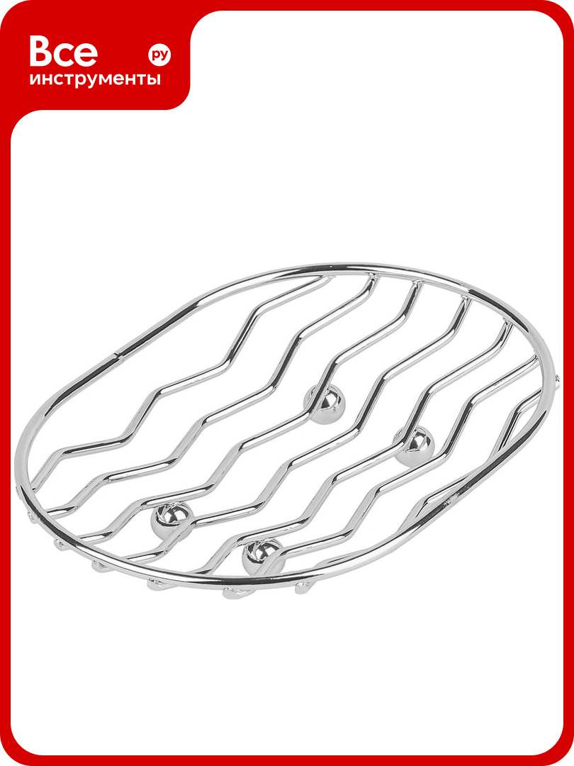 Мыльница металлическая SAKURA АЕ-735А 22x95x130 мм хром 037156