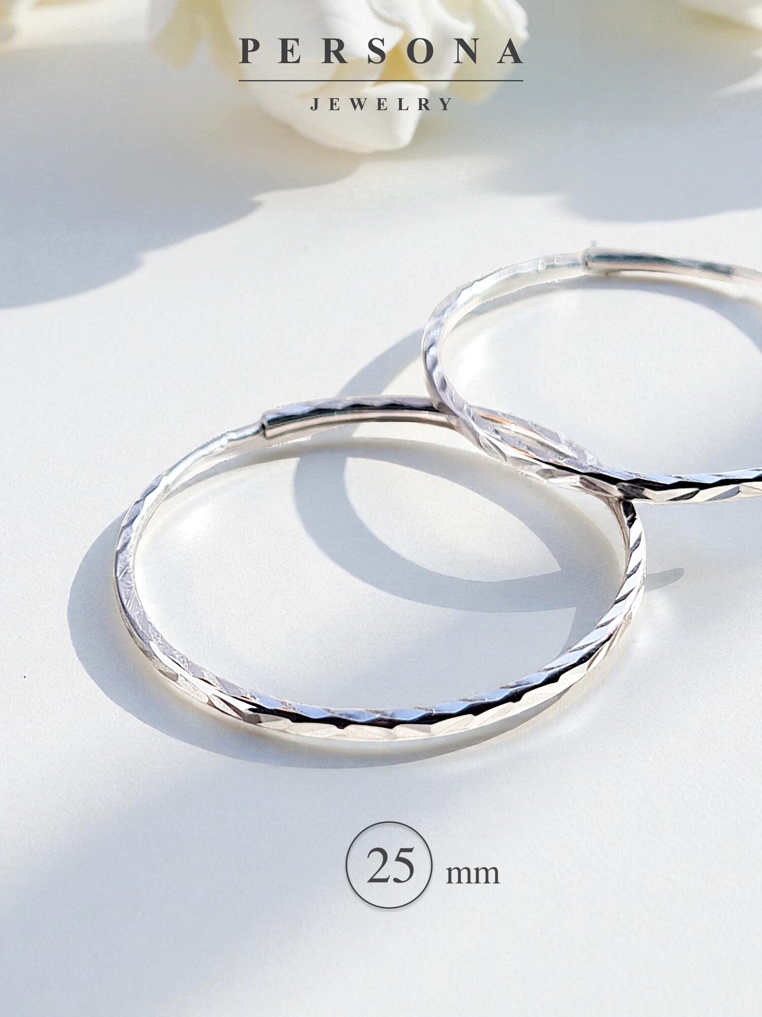 Серьги конго, серебро, 925 проба, родирование