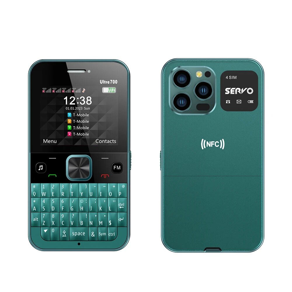 SERVO Ultra700 QWERTY-клавиатура, фонарик для записи вызовов мобильного телефона, FM MP3, NFC, разблокировка, 4 SIM-карты, функция ожидания, сотовые телефоны