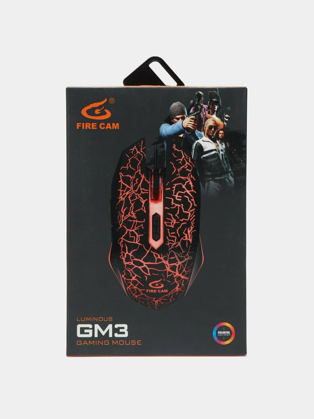 Игровая проводная мышь Fire Cam GM3 — эргономичная, с подсветкой и высоким DPI