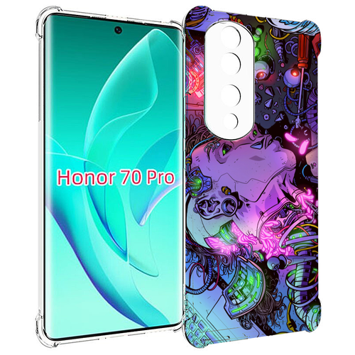 Чехол MyPads голова робота мультик для Honor 70 Pro / 70 Pro Plus задняя-панель-накладка-бампер чехол mypads голова робота мультик для honor x40 задняя панель накладка бампер