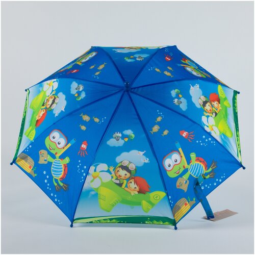 Зонт-трость Fine, полуавтомат, купол 78 см., система «антиветер», синий