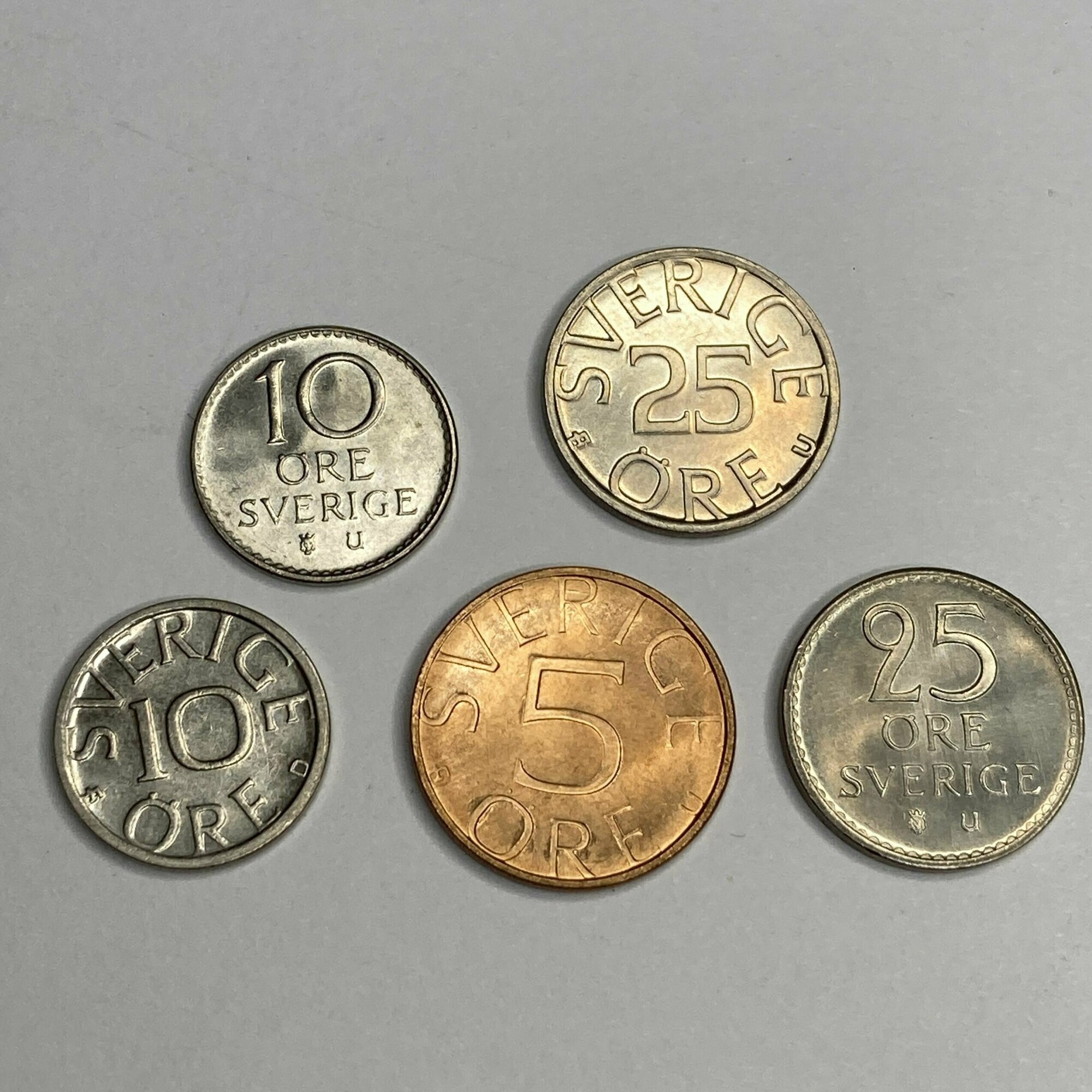 Швеция набор из 5 монет 1973-1990 годов код 23864